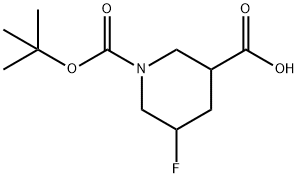 1-(BOC)-5-氟哌啶-3-甲酸, 1241725-64-3, 结构式