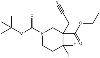 1-(叔丁基)3-乙基3-(氰基甲基)-4,4-二氟哌啶-1,3-二羧酸酯, 1334417-56-9, 结构式