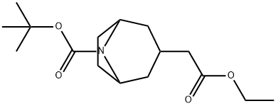 3-(2-乙氧基-2-氧代乙基)-8-氮杂双环[3.2.1]辛烷-8-羧酸叔丁酯, 944086-55-9, 结构式