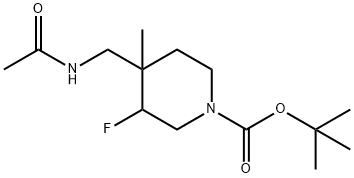 tert-butyl 4-(acetaMidoMethyl)-3-fluoro-4-Methylpiperidine-1-carboxylate, 1400764-45-5, 结构式