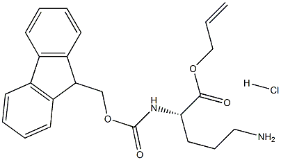 (S)-2-((((9H-芴-9-基)甲氧基)羰基)氨基)-5-氨基戊酸烯丙基酯 盐酸盐,1624272-55-4,结构式