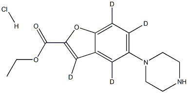 5-(1-Piperazinyl)-2-benzofurancarboxylic Acid Ethyl Ester-d4 Hydrochloride Struktur