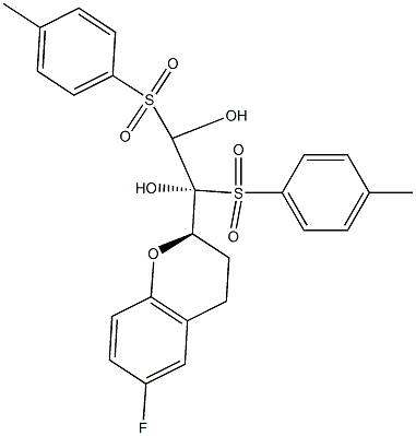 (1'S,2R)-2-(1',2'-Ditosyl-1',2'-dihydroxyethyl)-6-fluorochroMane Structure