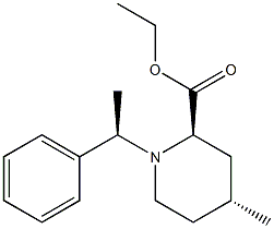 (2R,4R)-Ethyl 4-Methyl-1-((R)-1-phenylethyl)piperidine-2-carboxylate Structure