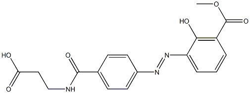 (E)-3-(4-((2-Hydroxy-3-(Methoxycarbonyl)phenyl)diazenyl)benzaMido)propanoic Acid Structure