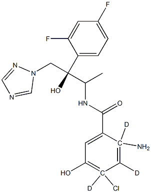 2-AMino-4-chloro-N-((2R,3R)-3-(2,4-difluorophenyl)-3-hydroxy-4-(1H-1,2,4-triazol-1-yl)butan-2-yl)-5-hydroxybenzaMide-d3, , 结构式