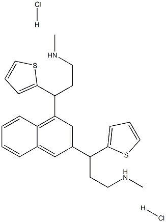 3,3'-(Naphthalene-1,3-diyl)bis(N-Methyl-3-(thiophen-2-yl)propan-1-aMine) Dihydrochloride,,结构式