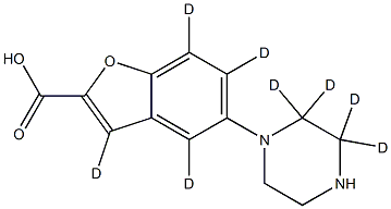 5-(1-Piperazinyl)benzofuran-2-carboxylic Acid-d8 Structure
