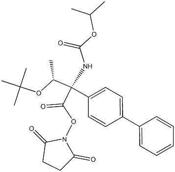 2-(4-Biphenylyl)isopropyloxycarbonyl-O-tert-butyl-L-threonine N-hydroxysucciniMide ester Structure
