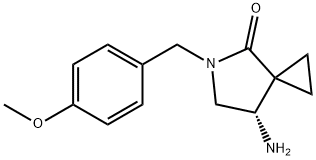 (S)-7-aMino-5-(4-Methoxybenzyl)-5-azaspiro[2.4]heptan-4-one Struktur