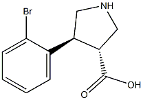 (+/-)-trans-4-(2-broMo-phenyl)-pyrrolidine-3-carboxylic acid,,结构式