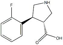 (+/-)-trans-4-(2-fluoro-phenyl)-pyrrolidine-3-carboxylic acid Struktur