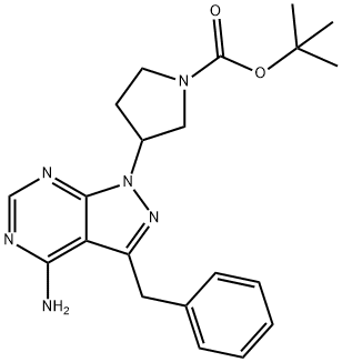 tert-butyl 3-(4-aMino-3-benzyl-1H-pyrazolo[3,4-d]pyriMidin-1-yl)pyrrolidine-1-carboxylate Structure