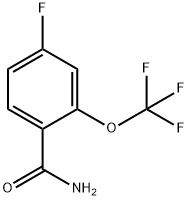 4-フルオロ-2-(トリフルオロメトキシ)ベンズアミド 化学構造式