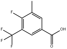 4-フルオロ-3-メチル-5-(トリフルオロメチル)安息香酸 化学構造式