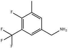 4-フルオロ-3-メチル-5-(トリフルオロメチル)ベンジルアミン 化学構造式