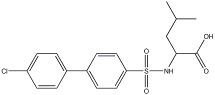 N-(4'-氯-4-联苯基磺酰基)-DL-亮氨酸,,结构式
