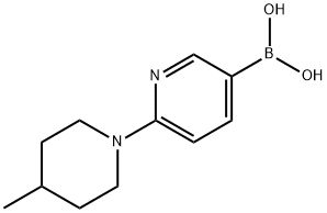 (6-(4-甲基哌啶-1-基)吡啶-3-基)硼酸, 1864801-70-6, 结构式