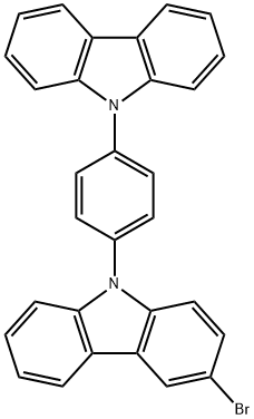 3'-ブロモ-1,4-ジ(9-カルバゾリル)ベンゼン 化学構造式
