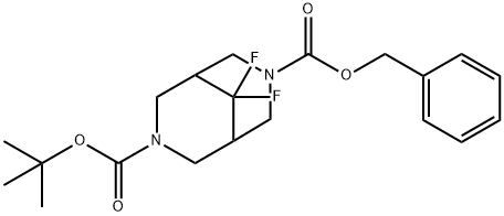 3-benzyl 7-tert-butyl 9,9-difluoro-3,7-diaza-bicyclo[3.3.1]nonane-3,7-dicarboxylate Structure