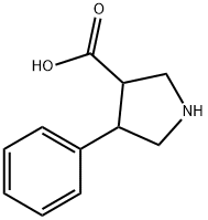 4-phenylpyrrolidine-3-carboxylic acid 化学構造式