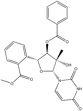 ((2R,3R,4S,5R)-3-(benzoyloxy)-5-(2,4-dioxo-3,4-dihydropyriMidin-1(2H)-yl)-4-hydroxy-4-Methyltetrahydrofuran-2-yl)Methyl benzoate Struktur