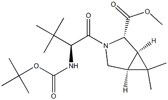 (1R,2S,5S)-甲基3-((S)-2-((叔丁氧羰基)氨基)-3,3-二甲基丁酰基)-6,6-二甲基-3-氮杂双环[3.1.0]己烷-2-羧酸盐, , 结构式