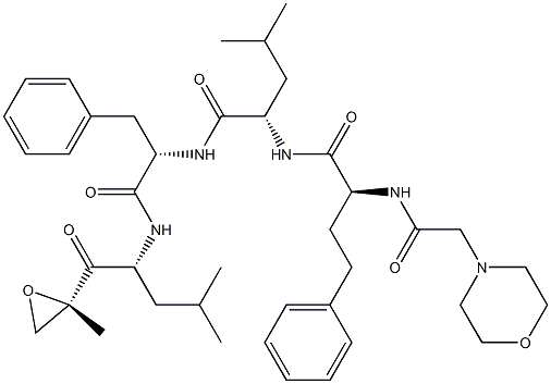 (S)-4-Methyl-N-((S)-1-(((R)-4-Methyl-1-((S)-2-Methyloxiran-2-yl)-1-oxopentan-2-yl)aMino)-1-oxo-3-phenylpropan-2-yl)-2-((S)-2-(2-MorpholinoacetaMido)-4-phenylbutanaMido)pentanaMide Structure