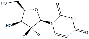 1-((2R,3S,4S,5R)-3-fluoro-4-hydroxy-5-(hydroxyMethyl)-3-Methyltetrahydrofuran-2-yl)pyriMidine-2,4(1H,3H)-dione Structure