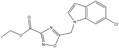ethyl 5-((6-chloro-1H-indol-1-yl)Methyl)-1,2,4-oxadiazole-3-carboxylate Struktur