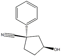 (1R,3S)-3-Hydroxy-1-phenylcyclopentanecarbonitrile Structure