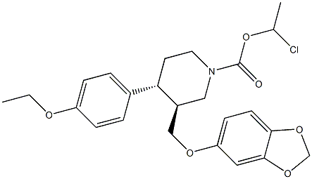 (3S,4R)-3-((Benzo[d][1,3]dioxol-5-yloxy)Methyl)-4-(4-ethoxyphenyl)piperidine-1-carboxylic Acid 1-Chloroethyl Ester Structure
