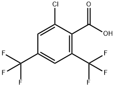 2-クロロ-4,6-ビス(トリフルオロメチル)安息香酸 化学構造式
