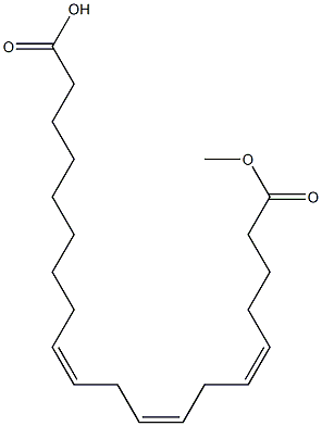 5(Z),8(Z),11(Z)-EICOSATRIEN-1,20-DIOIC ACID METHYL ESTER Struktur