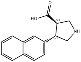 (+/-)-trans-4-(2-naphthyl)-pyrrolidine-3-carboxylic acid,1330830-31-3,结构式