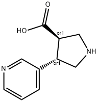 (+/-)-trans-4-(3-pyridinyl)-pyrrolidine-3-carboxylic acid 结构式