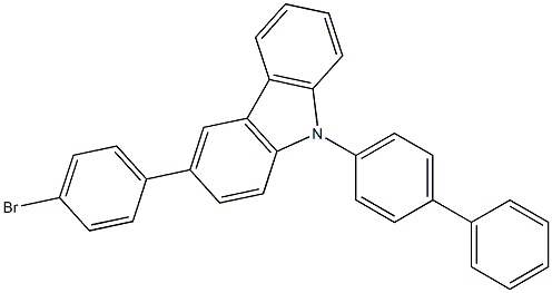 9-(4-联苯基)-3-(4-溴苯基)-9H-咔唑,,结构式