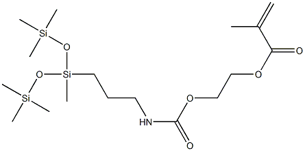 O-(METHACRYLOXYETHYL)-3-[BIS(TRIMETHYLSILOXY)METHYLSILYL]PROPYLCARBAMATE, tech-95 结构式