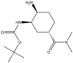 TERT-BUTYL (1R,2S,5S)-2-AMINO-5-(DIMETHYLCARBAMOYL)CYCLOHEXYLCARBAMATE,,结构式