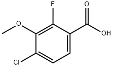4-クロロ-2-フルオロ-3-メトキシ安息香酸 化学構造式