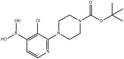 (2-(4-(tert-butoxycarbonyl)piperazin-1-yl)-3-chloropyridin-4-yl)boronic acid Structure