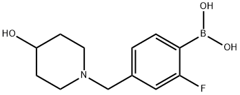 (2-フルオロ-4-((4-ヒドロキシピペリジン-1-イル)メチル)フェニル)ボロン酸 化学構造式