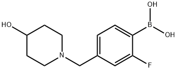 (2-fluoro-4-((4-hydroxypiperidin-1-yl)Methyl)phenyl)boronic acid Struktur