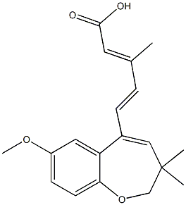 (2E,4E)-5-((Z)-7-Methoxy-3,3-diMethyl-2,3-dihydrobenzo[b]oxepin-5-yl)-3-Methylpenta-2,4-dienoic acid Structure