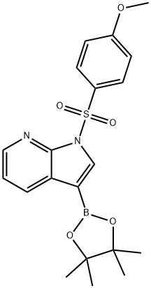 1-(对甲氧基苯磺酰基)-7-氮杂吲哚-3-硼酸频哪醇酯 结构式