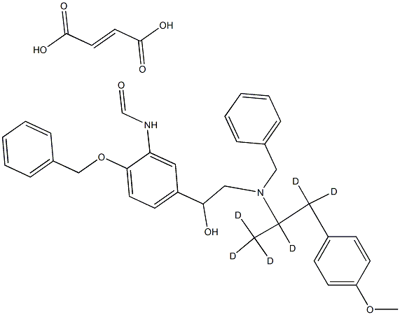 N-[5-[1-Hydroxy-2-[[2-(4-Methoxyphenyl)-1-Methylethyl-d6](phenylMethyl)aMino]ethyl]-2-(phenylMethoxy)phenyl]forMaMide (E)-2-Butenedioate (Salt) Structure