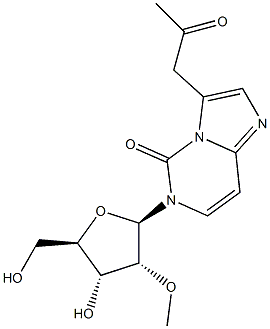 6-(2-O-Methyl-beta-D-ribofuranosyl)-3-(2-oxo-propyl)-6H-iMidazo[1,2-c]pyriMidin-5-one,2095417-54-0,结构式