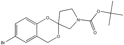 tert-butyl 6-broMo-4H-spiro[benzo[d][1,3]dioxine-2,3'-pyrrolidine]-1'-carboxylate Struktur