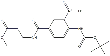 3-(4-((tert-Butoxycarbonyl)aMino)-3-nitrobenzaMido)propanoic Acid Methyl Ester Structure