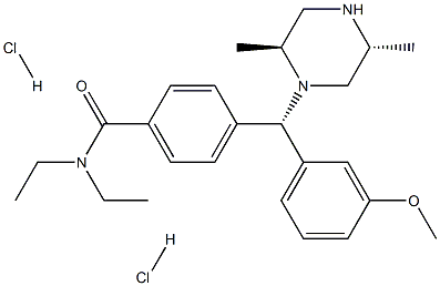 4-((S)-((2S,5R)-2,5-DiMethylpiperazin-1-yl)(3-Methoxyphenyl)Methyl)-N,N-diethylbenzaMide Dihydrochloride Structure
